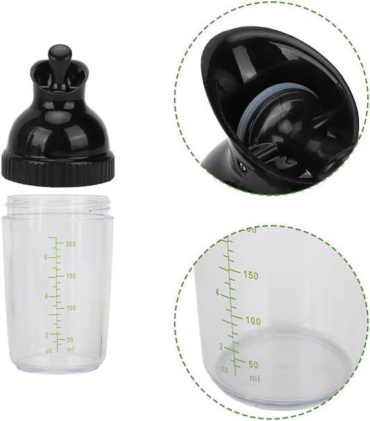 200ML Salad Dressing Shaker, BPA Free Leak Proof Bottle(Black) | Leak proof sealed shaker bottle for clean sauce mixing, pouring and storage