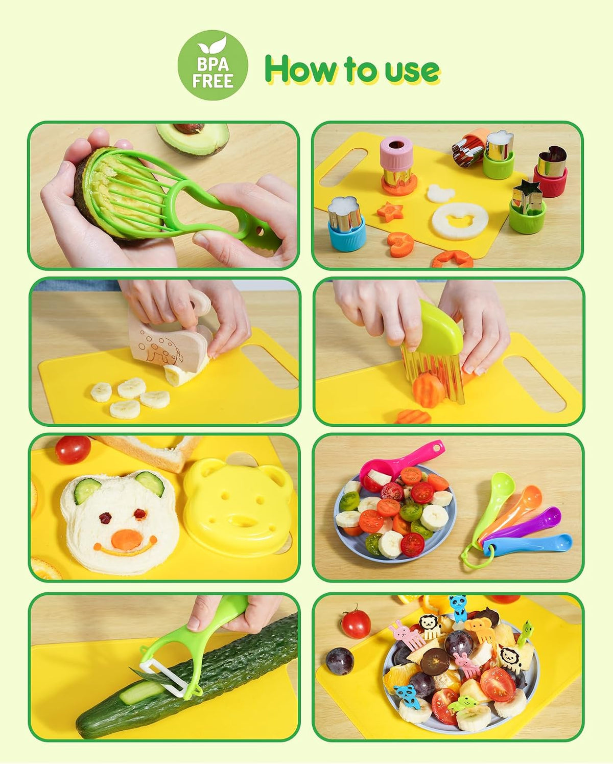 Kids Knife Set, Montessori Kitchen Tools, BPA