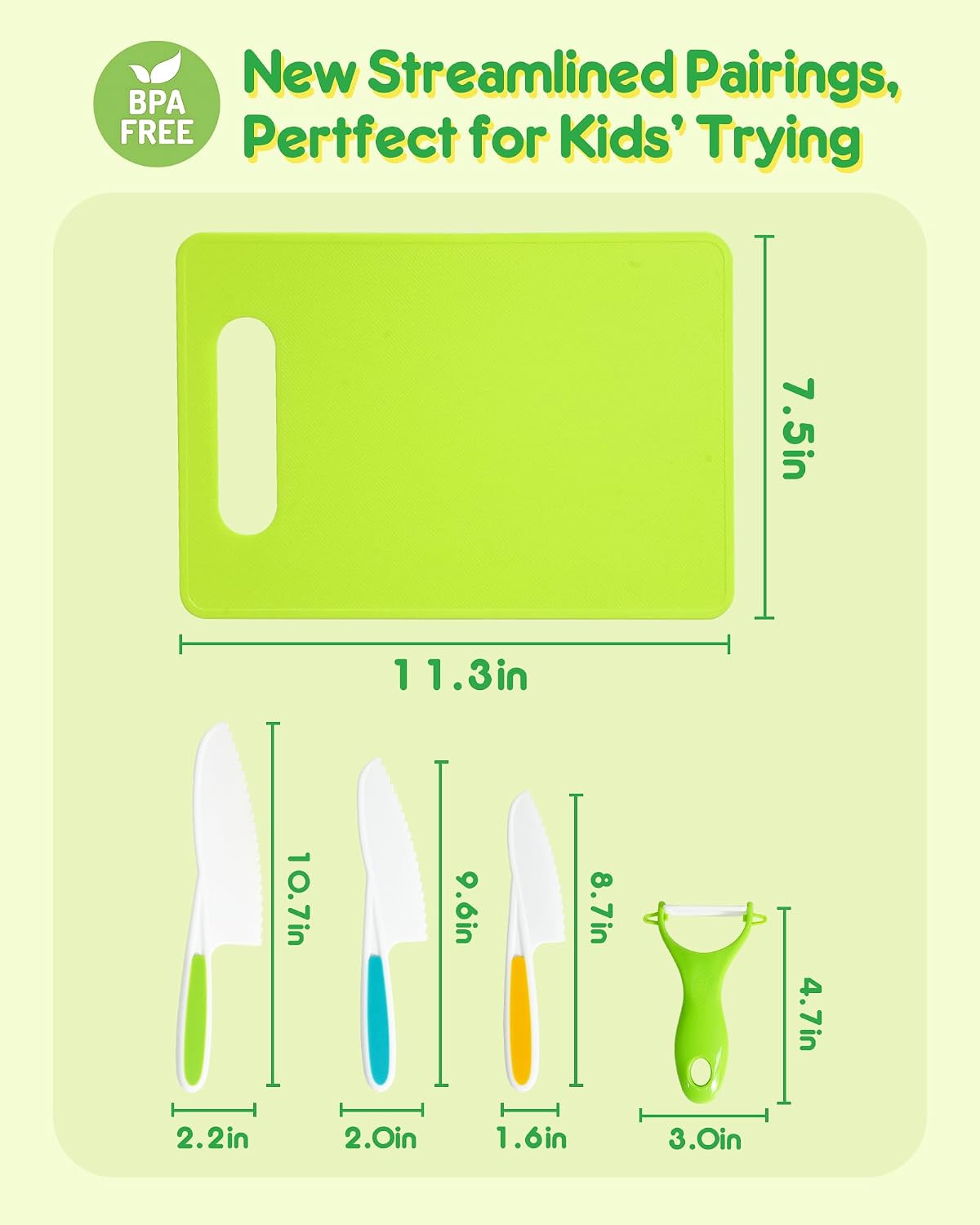 Kids Knife Set, Montessori Kitchen Tools, BPA