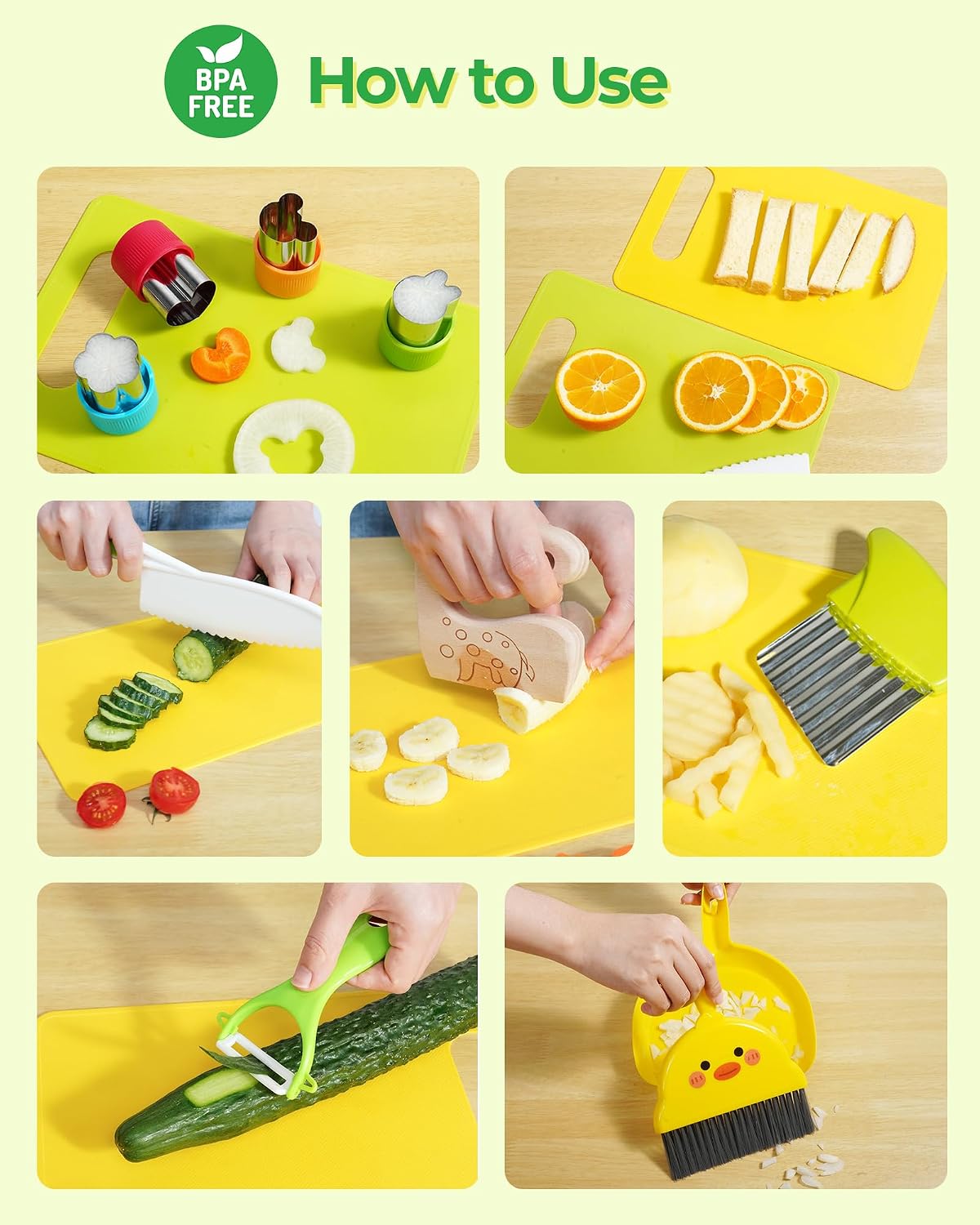 Kids Knife Set, Montessori Kitchen Tools, BPA