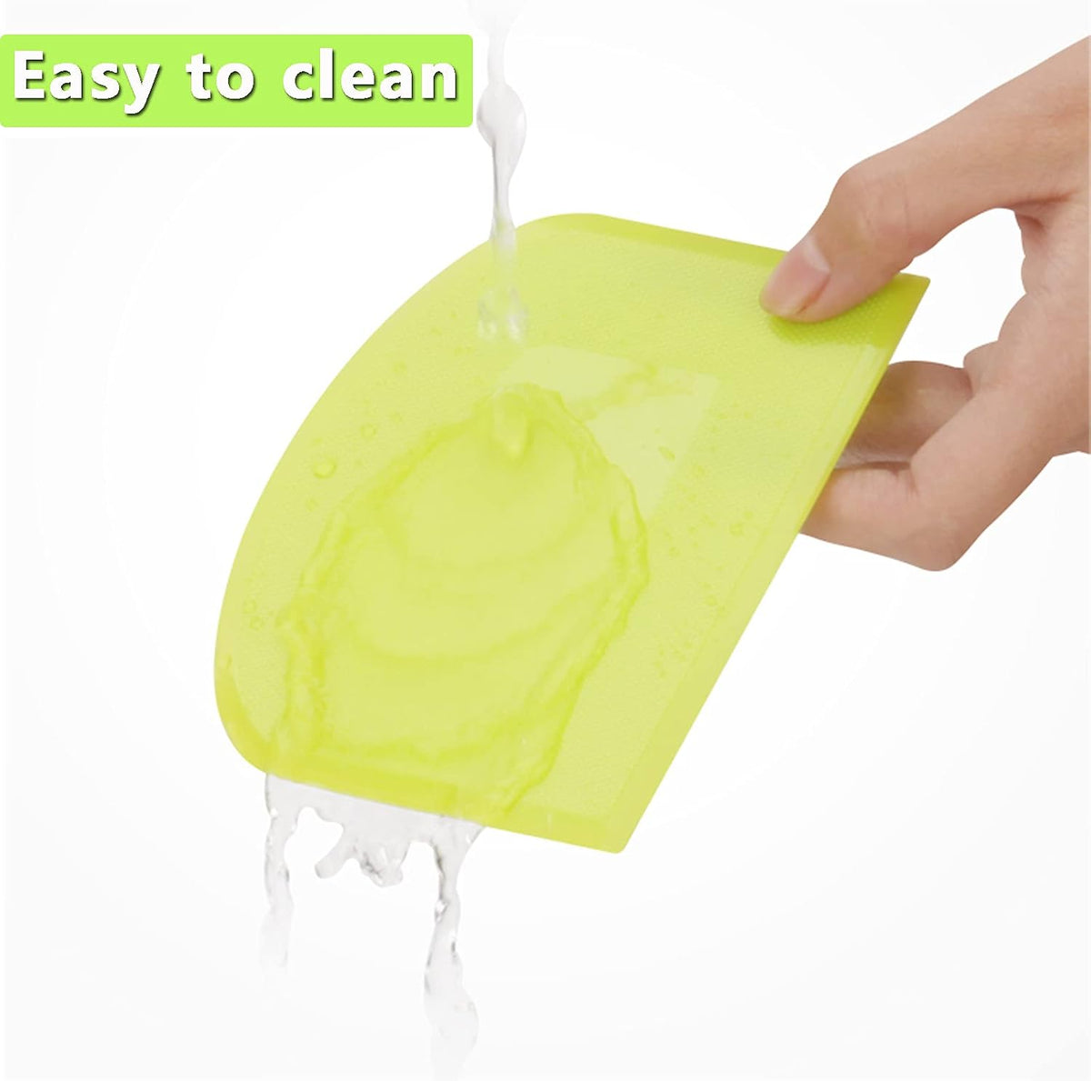 2 Pack Plastic Dough Bowl Scraper Food Grade Flexible Bench Cutter