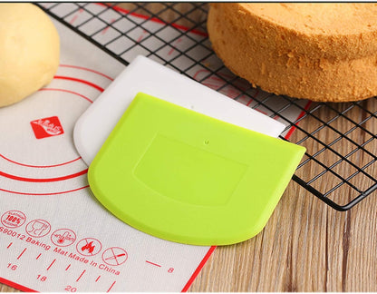 2 Pack Plastic Dough Bowl Scraper Food Grade Flexible Bench Cutter