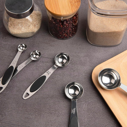 Magnetic Measuring Spoons Set Stainless Steel Measuring Spoons,Tablespoon Measuring Spoon for Dry and Liquid Ingredients (5, Colorful)