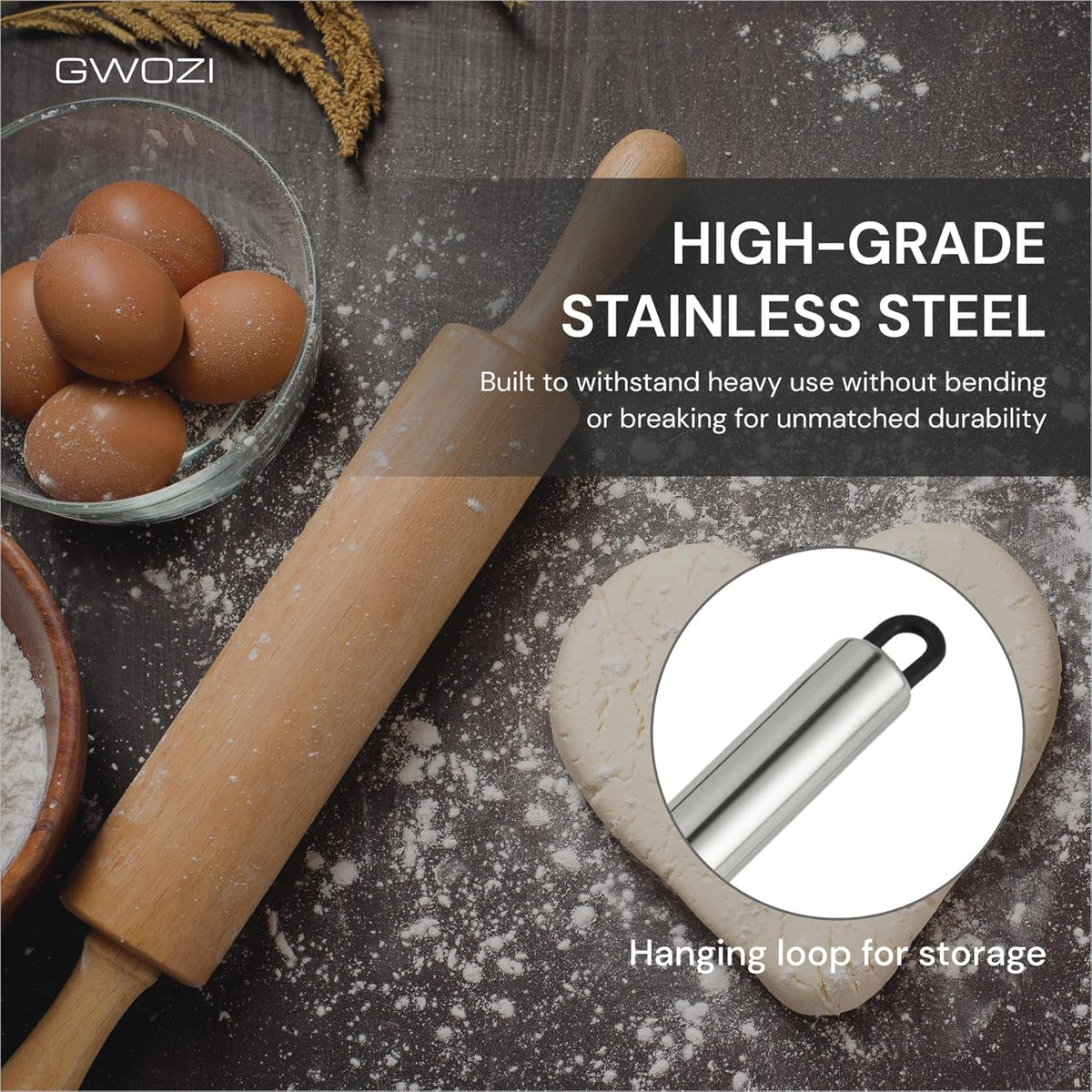 Danish Dough Whisk - Stainless Steel Danish Dough Wisk Original - Kitchen Danish Dough Hook for Mixing Bread 8.27" - Hand Dutch Wisk for Whisking & Stirring Eggs, Sourdough, Pastry, 2 Pcs