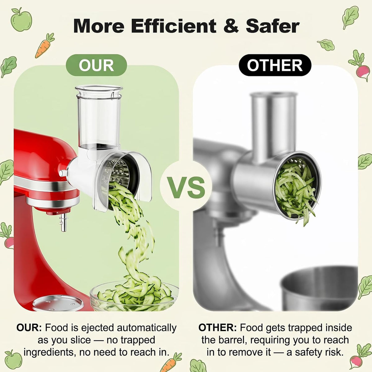 Slicer Shredder Attachment for KitchenAid Stand Mixers,Food Processor