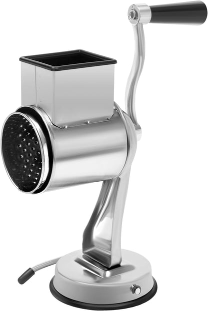Rotary Cheese Grater,Stainless Steel Hand Drum Slicer Crank with 5 Blades,Multi-function Stainless Steel Vegetable Chopper Cutter