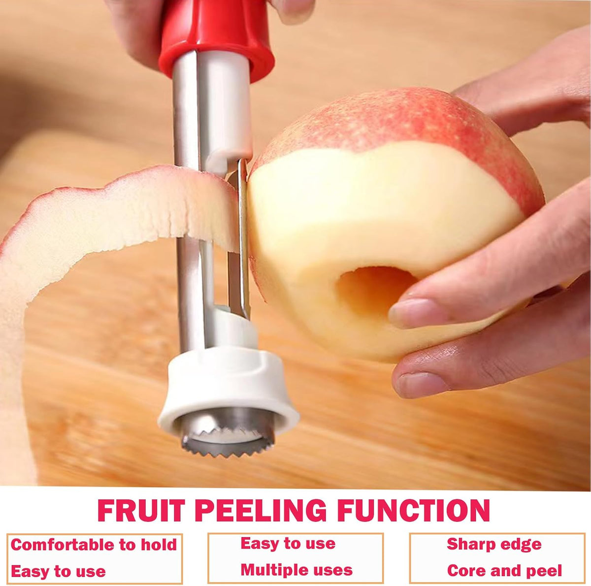 Premium Fruit Corer Set - Effortless Core Removal for Apples, Pears, and Pineapples - Upgraded Stainless 2 In 1 Corers, Pineapple Corer and Slicer Tool,Easy to Use and Clean