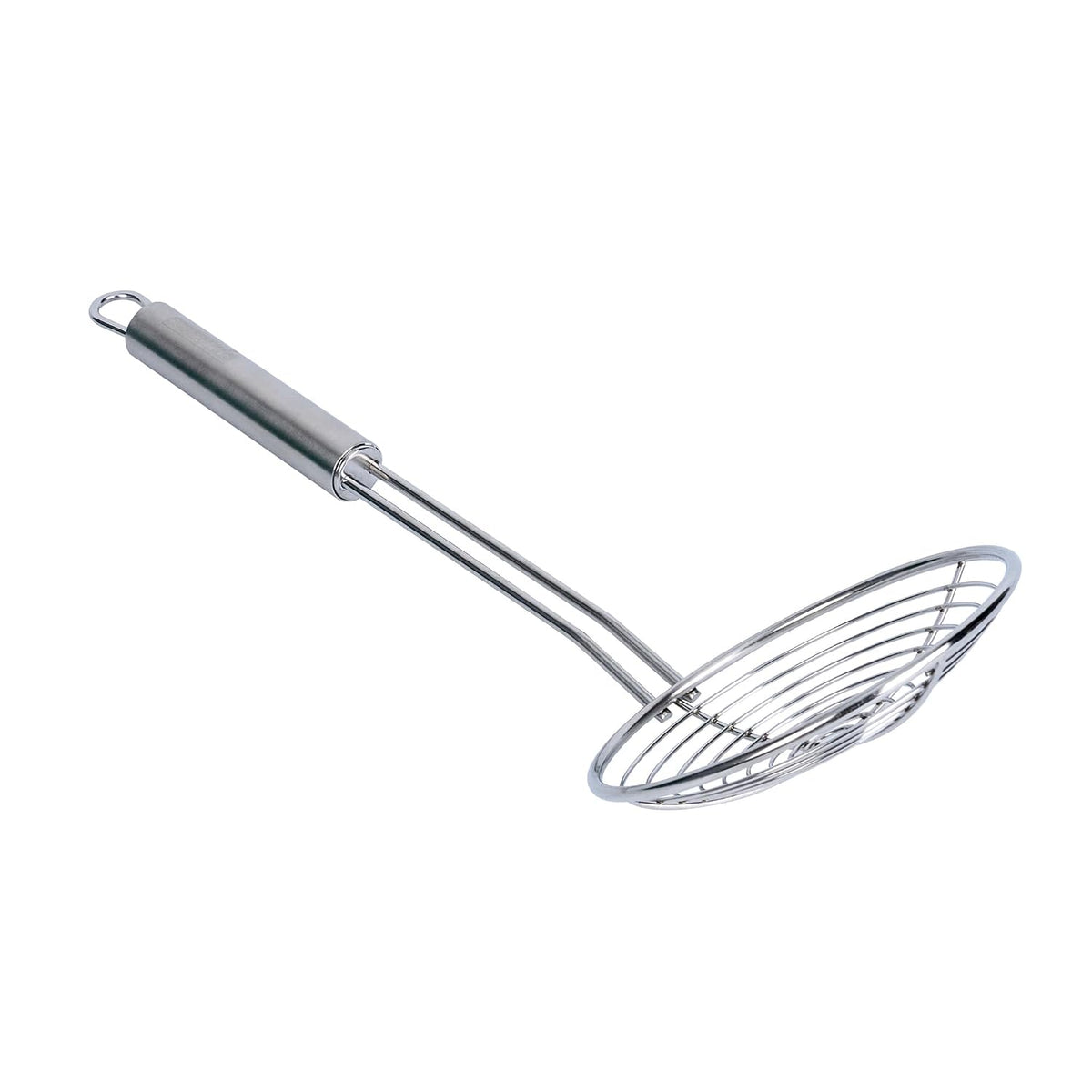 Stainless Steel Spider Skimmer - German Standard Wire Skimmer with Ergonomic Handle, Dishwasher Safe - Wire Strainer Pasta Spoon for Cooking & Frying