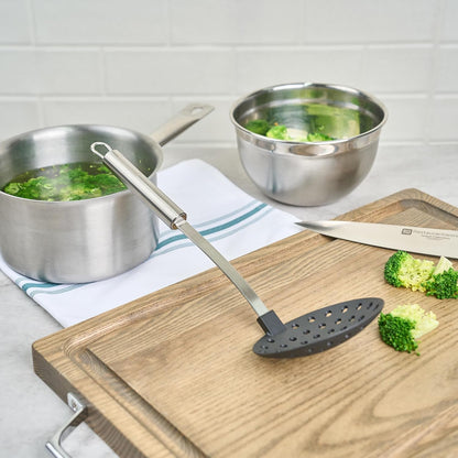 Stainless Steel Spider Skimmer - German Standard Wire Skimmer with Ergonomic Handle, Dishwasher Safe - Wire Strainer Pasta Spoon for Cooking & Frying