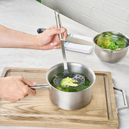 Stainless Steel Spider Skimmer - German Standard Wire Skimmer with Ergonomic Handle, Dishwasher Safe - Wire Strainer Pasta Spoon for Cooking & Frying