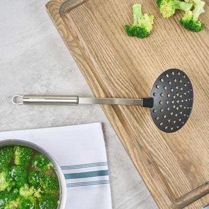 Stainless Steel Spider Skimmer - German Standard Wire Skimmer with Ergonomic Handle, Dishwasher Safe - Wire Strainer Pasta Spoon for Cooking & Frying