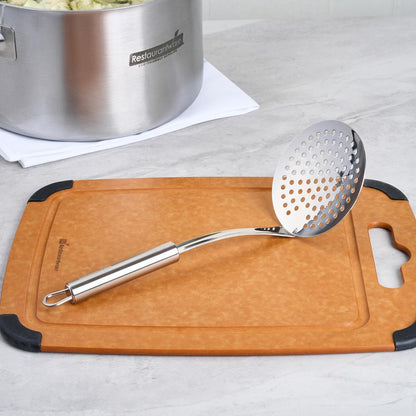 Stainless Steel Spider Skimmer - German Standard Wire Skimmer with Ergonomic Handle, Dishwasher Safe - Wire Strainer Pasta Spoon for Cooking & Frying