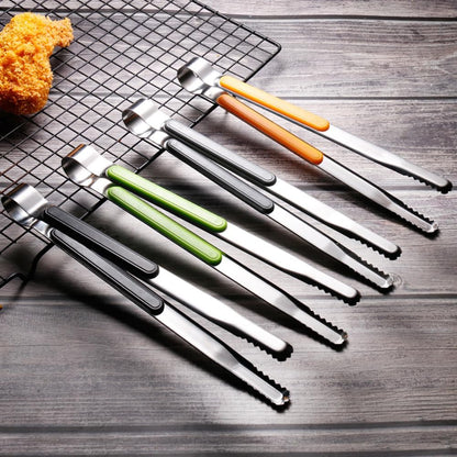 4pcs Stainless Steel Kitchen Tongs, Serving Tongs for Cooking, Non-Slip Easy Grip Handle Food Tongs, for Cooking, Camping BBQ, Serving, Heat Resistant, Food Grade Tongs