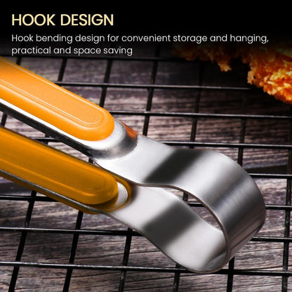 4pcs Stainless Steel Kitchen Tongs, Serving Tongs for Cooking, Non-Slip Easy Grip Handle Food Tongs, for Cooking, Camping BBQ, Serving, Heat Resistant, Food Grade Tongs