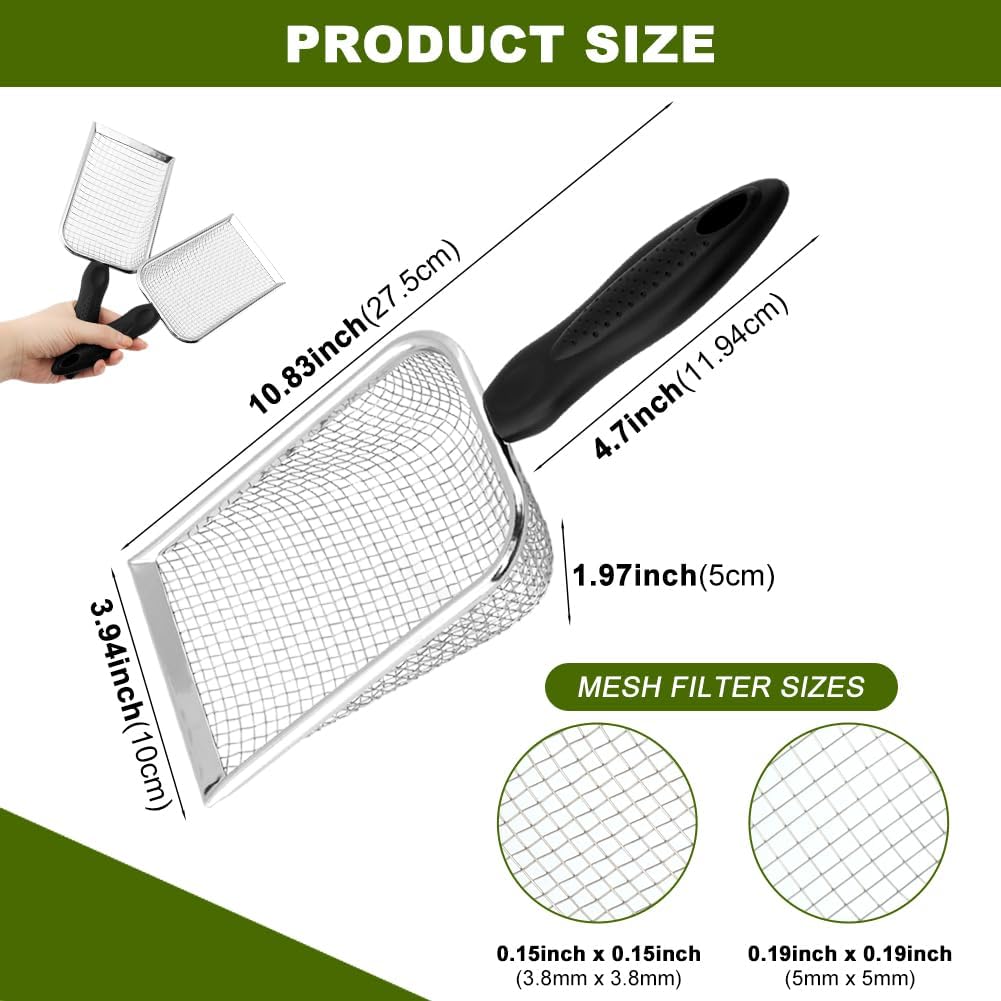 2‑Pack Gardening Soil Sifter, 3.8mm & 5.0mm Mesh Sand Sifter with Handle