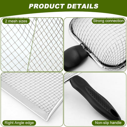 2‑Pack Gardening Soil Sifter, 3.8mm & 5.0mm Mesh Sand Sifter with Handle
