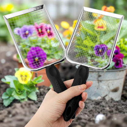 2‑Pack Gardening Soil Sifter, 3.8mm & 5.0mm Mesh Sand Sifter with Handle