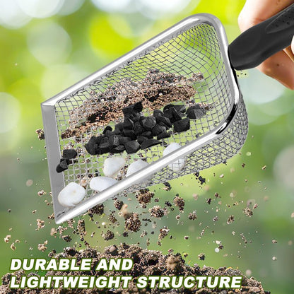2‑Pack Gardening Soil Sifter, 3.8mm & 5.0mm Mesh Sand Sifter with Handle