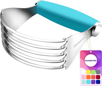 XL Pastry Cutter For Baking, Heavy Duty Pastry Blender Stainless Steel, Thick Sharp Blades Dough Blender, Dough Cutter Butter Cutter Pastry for Easy Mixing, Dishwasher Safe (Black)