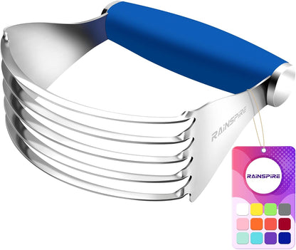 XL Pastry Cutter For Baking, Heavy Duty Pastry Blender Stainless Steel, Thick Sharp Blades Dough Blender, Dough Cutter Butter Cutter Pastry for Easy Mixing, Dishwasher Safe (Black)
