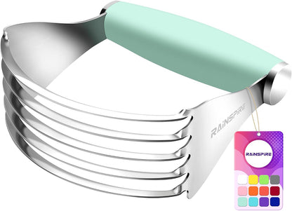 XL Pastry Cutter For Baking, Heavy Duty Pastry Blender Stainless Steel, Thick Sharp Blades Dough Blender, Dough Cutter Butter Cutter Pastry for Easy Mixing, Dishwasher Safe (Black)