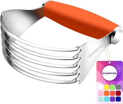 XL Pastry Cutter For Baking, Heavy Duty Pastry Blender Stainless Steel, Thick Sharp Blades Dough Blender, Dough Cutter Butter Cutter Pastry for Easy Mixing, Dishwasher Safe (Black)