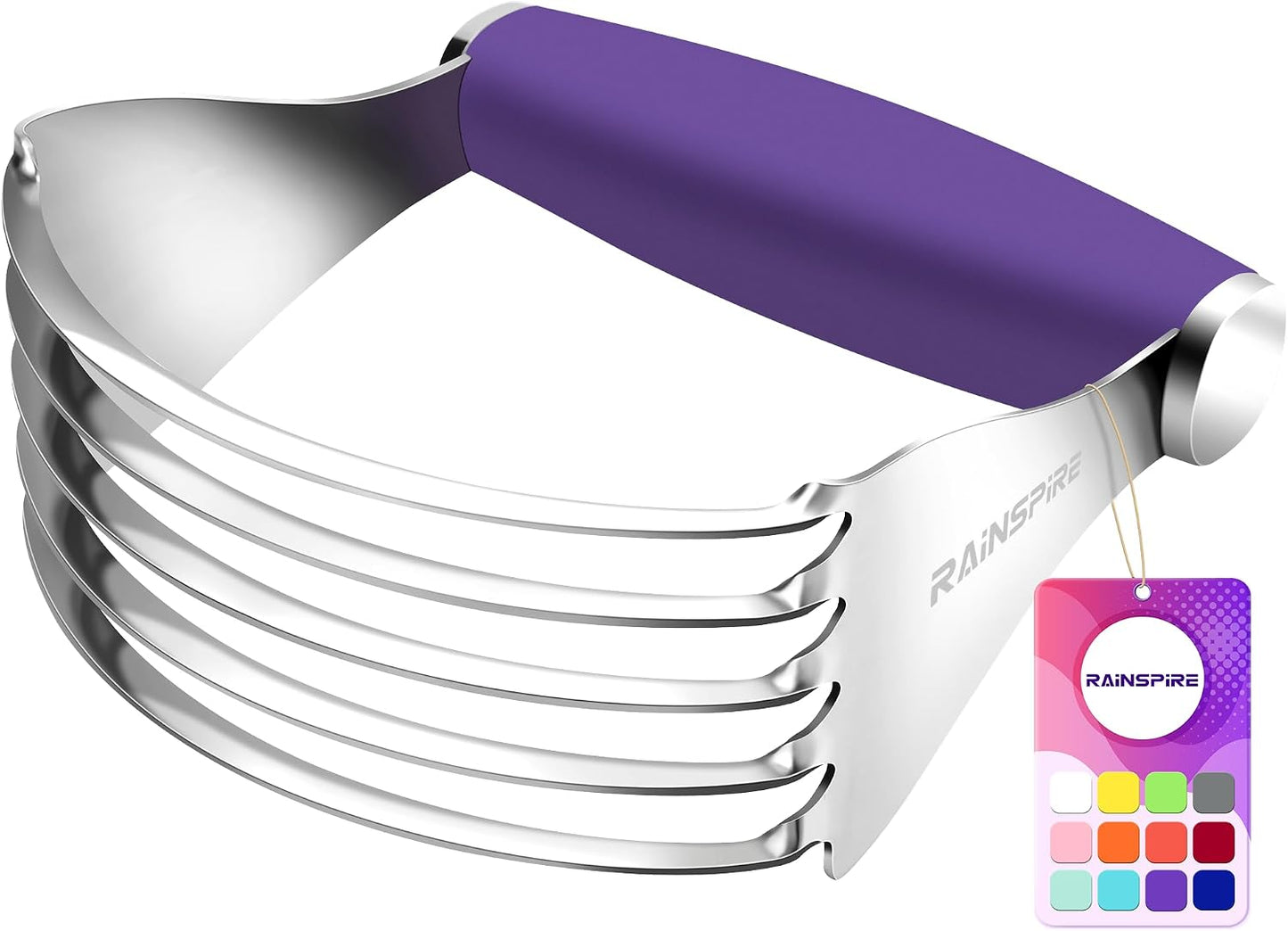 XL Pastry Cutter For Baking, Heavy Duty Pastry Blender Stainless Steel, Thick Sharp Blades Dough Blender, Dough Cutter Butter Cutter Pastry for Easy Mixing, Dishwasher Safe (Black)