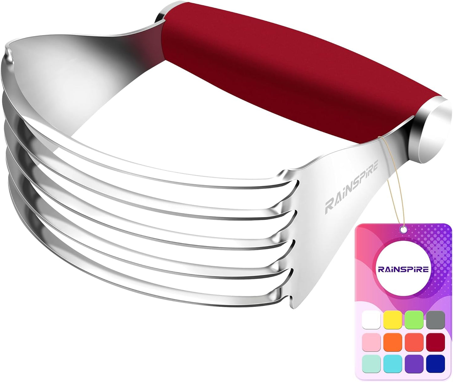 XL Pastry Cutter For Baking, Heavy Duty Pastry Blender Stainless Steel, Thick Sharp Blades Dough Blender, Dough Cutter Butter Cutter Pastry for Easy Mixing, Dishwasher Safe (Black)
