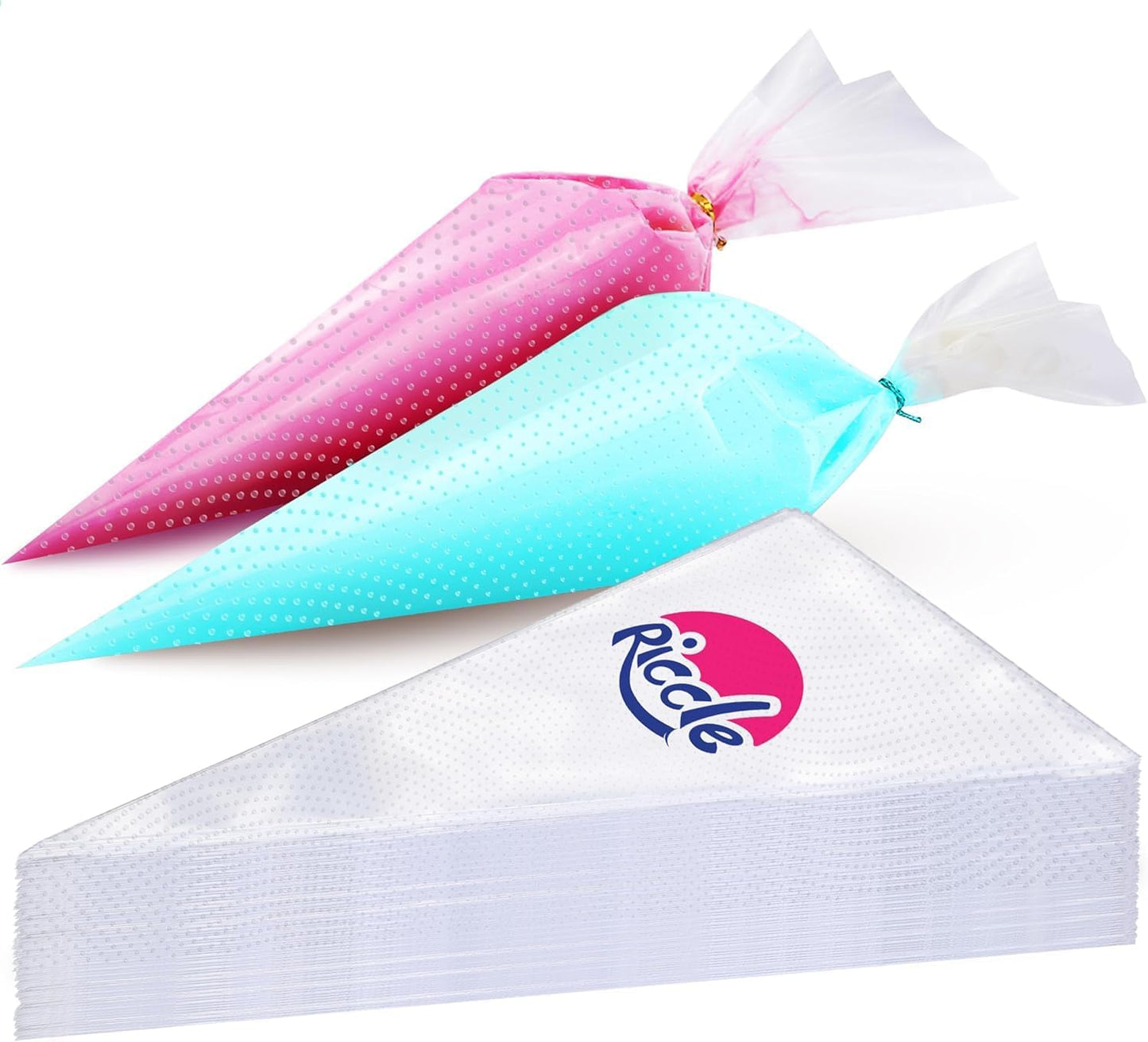 Piping Bags and Tips Set, 11.8 Inch 100 Anti Burst Piping Bags, 124 Pcs Cake Decorating Kit with 16 Piping Tips, 1 Reusable Pastry Bags, 3 Cake Scrapers, 2 Couplers, and 2 Icing Bags Ties