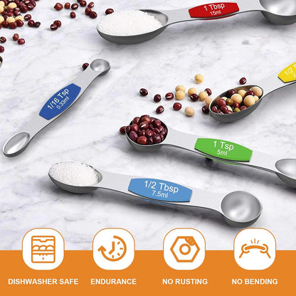 Stainless Steel Magnetic Measuring Spoons with Strong Magnets, 14pc