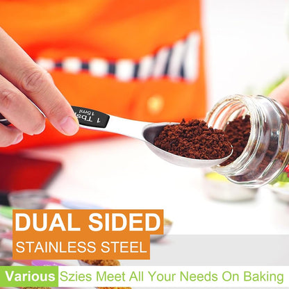 Stainless Steel Magnetic Measuring Spoons with Strong Magnets, 14pc