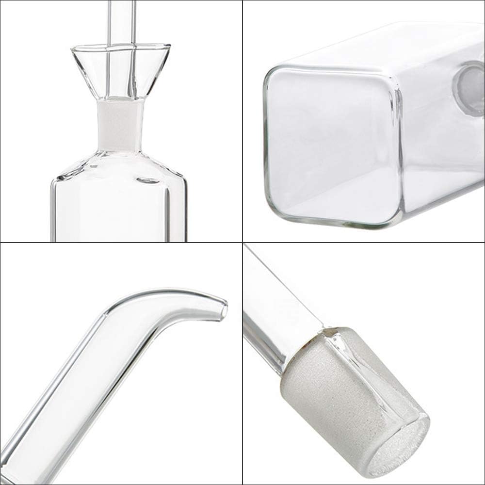 Oil Bottle Glass Olive Oil Dispenser Bottle Glass Cooking Oil Vinegar Measuring Dispenser with Spout for Kitchen and BBQ (500 ml/17 oz,2 Pack)