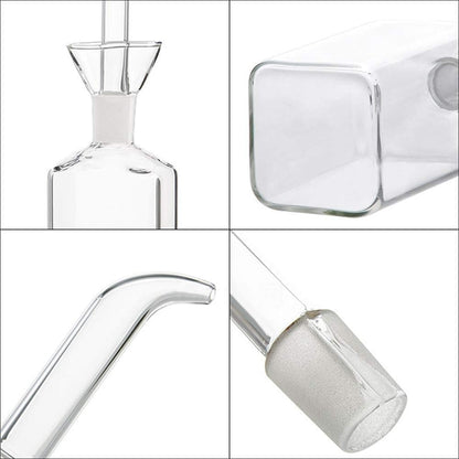 Oil Bottle Glass Olive Oil Dispenser Bottle Glass Cooking Oil Vinegar Measuring Dispenser with Spout for Kitchen and BBQ (500 ml/17 oz,2 Pack)