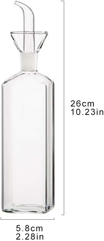 Oil Bottle Glass Olive Oil Dispenser Bottle Glass Cooking Oil Vinegar Measuring Dispenser with Spout for Kitchen and BBQ (500 ml/17 oz,2 Pack)