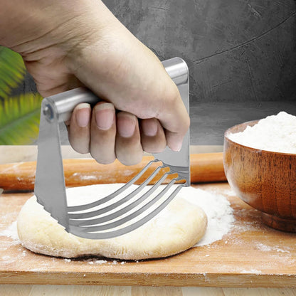 Stainless Steel Dough Blender and Pastry Cutter with Handle Portable Kitchen Baking Tool for Mixing Bread and Pie Dough for Home Use