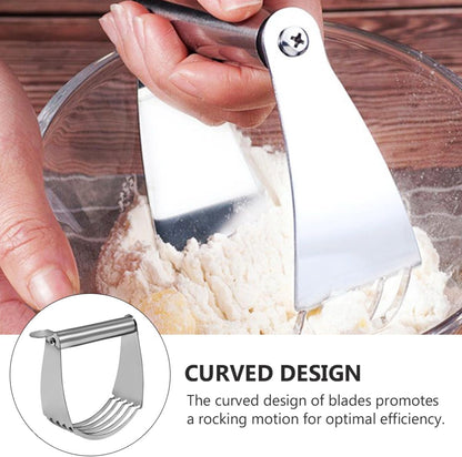 Stainless Steel Dough Blender and Pastry Cutter with Handle Portable Kitchen Baking Tool for Mixing Bread and Pie Dough for Home Use