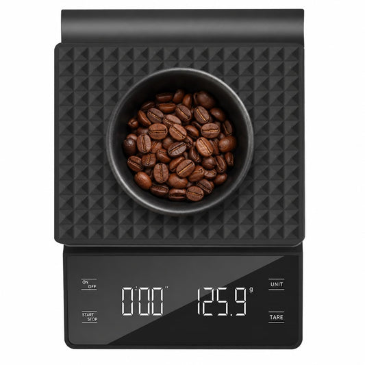 Coffee Scale with Timer, 0.1g High Precision Espresso Scale 3kg | Digital Coffee Weight Scale with Tare Function, LED Display, Battery Powered, for Pour Over Coffee and Espresso Machine