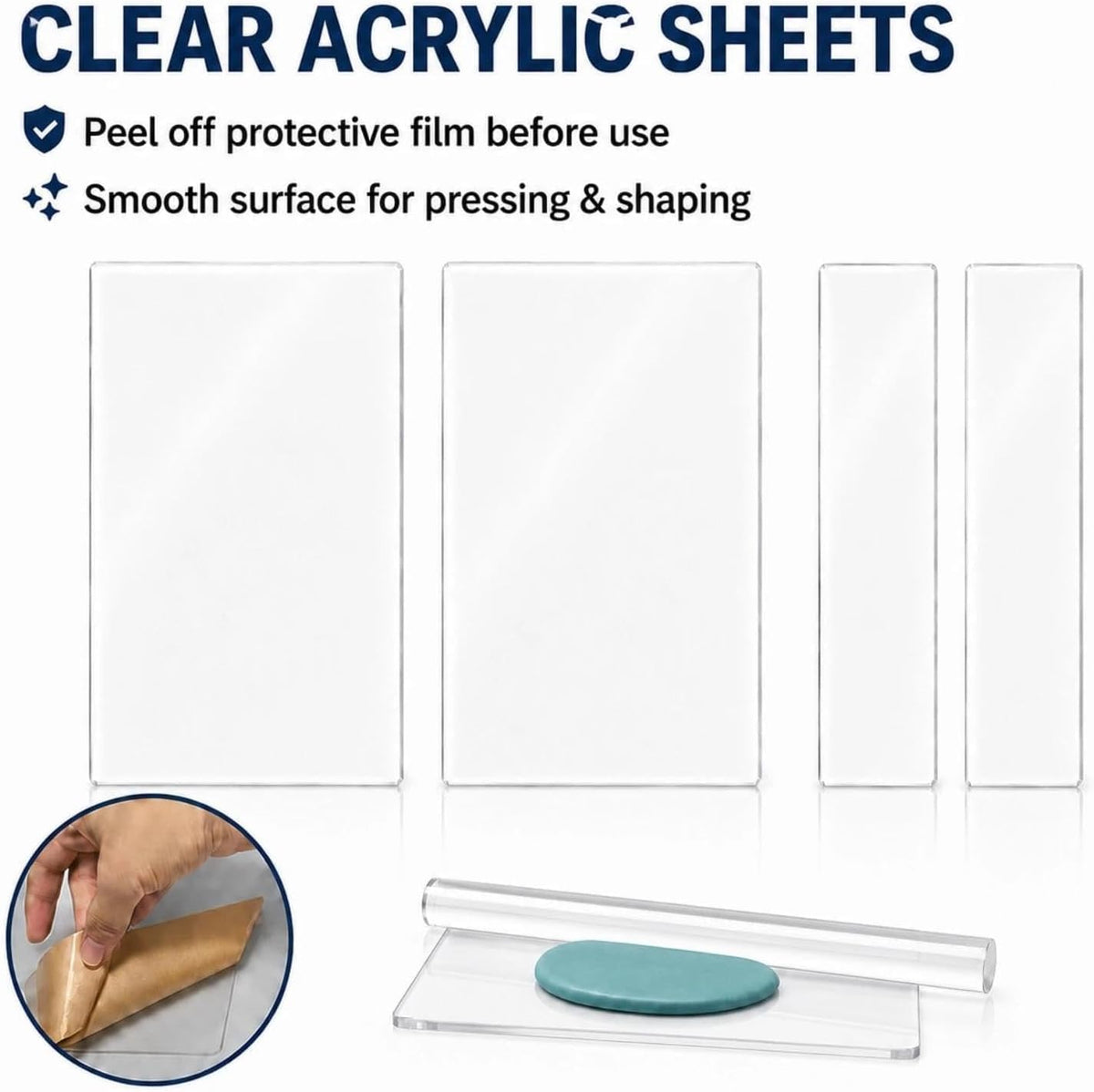 12 Pcs Polymer Clay Tools Kit, Acrylic Roller Rolling Pin Cutters