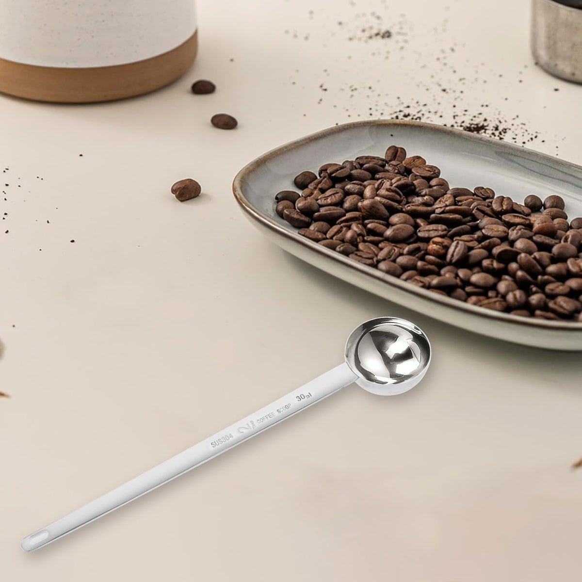2 Tablespoon Coffee Scoop Stainless Steel Long Handle Measuring Spoon 2 tbsp Measuring spoon 30 ml Coffee Scoop 2 tablespoon Scoop for Ground Coffee
