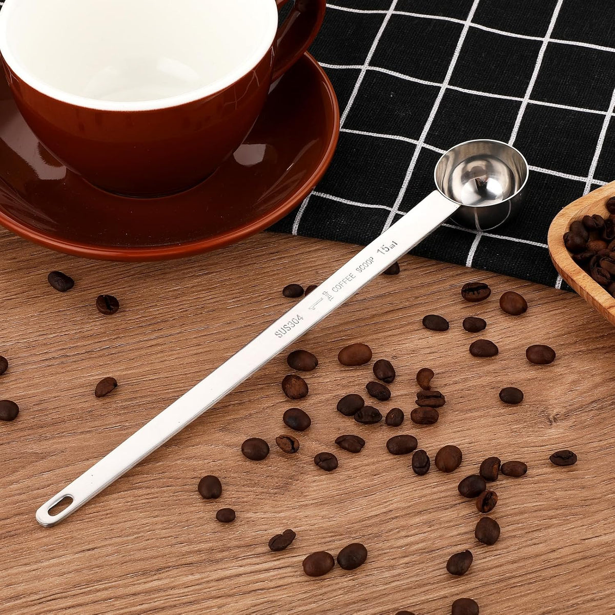 2 Tablespoon Coffee Scoop Stainless Steel Long Handle Measuring Spoon 2 tbsp Measuring spoon 30 ml Coffee Scoop 2 tablespoon Scoop for Ground Coffee