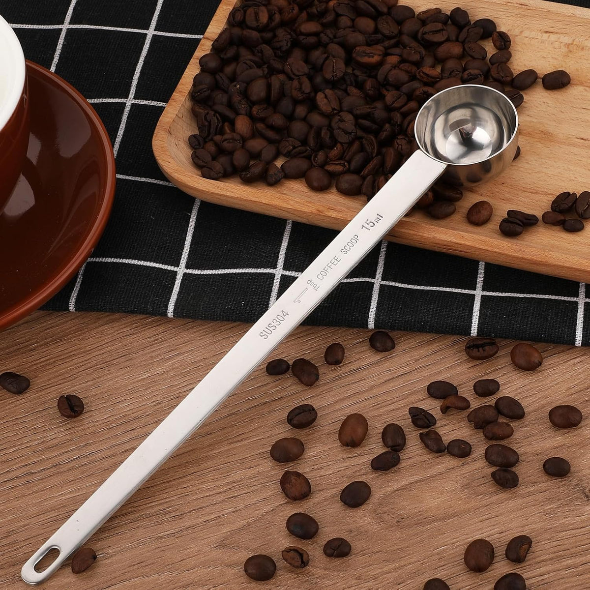 2 Tablespoon Coffee Scoop Stainless Steel Long Handle Measuring Spoon 2 tbsp Measuring spoon 30 ml Coffee Scoop 2 tablespoon Scoop for Ground Coffee