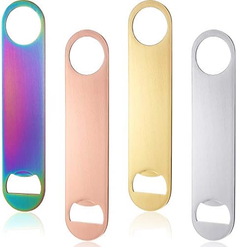 4 Pcs Heavy Duty Stainless Steel Flat Bottle Opener Bartender 7 Inch