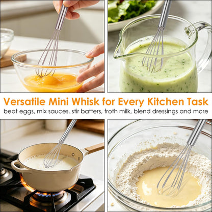 Stainless Steel Whisk Set of 4, Food Grade Balloon Whisk Egg Beater, Thicken Wire Mixing Whisk for Baking, Cooking, Whisking Cream, Sauce, Pancake Batter