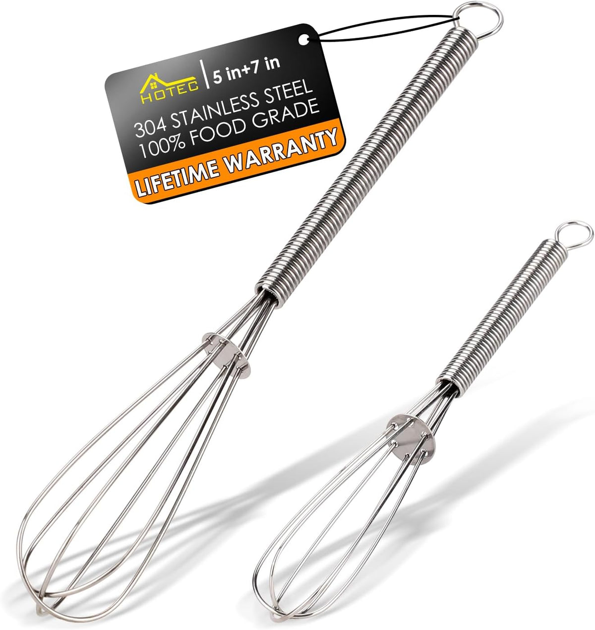 Stainless Steel Whisk Set of 4, Food Grade Balloon Whisk Egg Beater, Thicken Wire Mixing Whisk for Baking, Cooking, Whisking Cream, Sauce, Pancake Batter