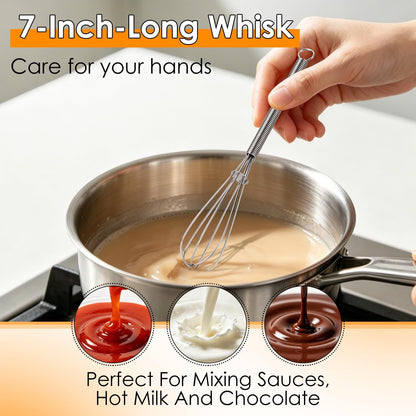 Stainless Steel Whisk Set of 4, Food Grade Balloon Whisk Egg Beater, Thicken Wire Mixing Whisk for Baking, Cooking, Whisking Cream, Sauce, Pancake Batter