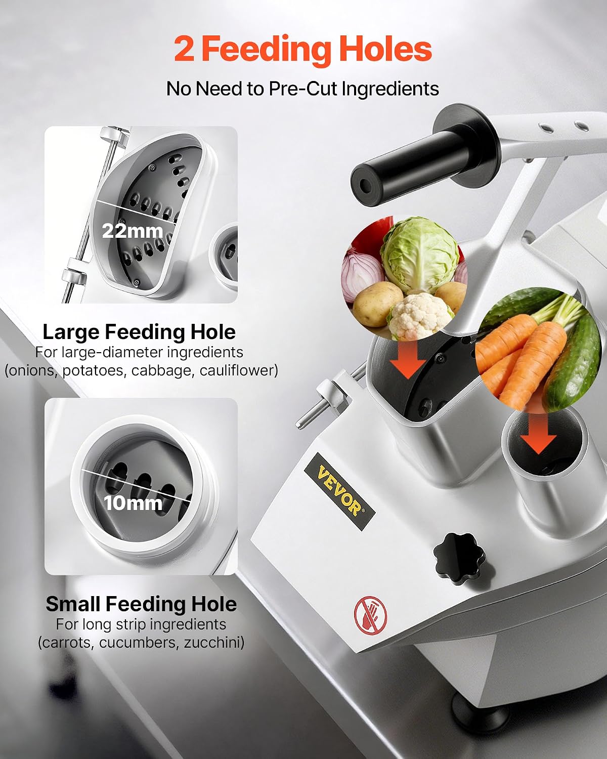 Commercial Food Processor 550W Electric Vegetable Slicer 6 Blades