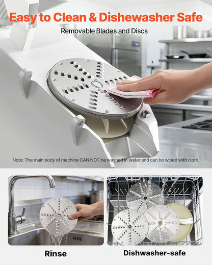 Commercial Food Processor 550W Electric Vegetable Slicer 6 Blades
