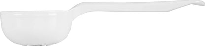 8" 3 oz Perforated Portion Control Spoon – Short Handle spoon – Flat Bottom spoon, Dishwasher Compatible, White