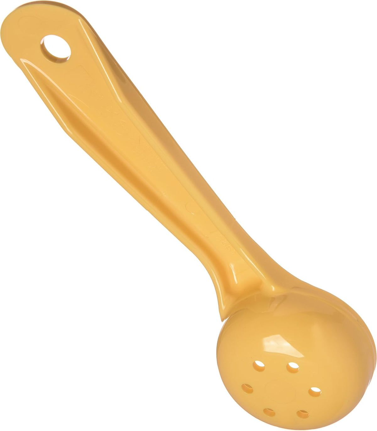 8" 3 oz Perforated Portion Control Spoon – Short Handle spoon – Flat Bottom spoon, Dishwasher Compatible, White