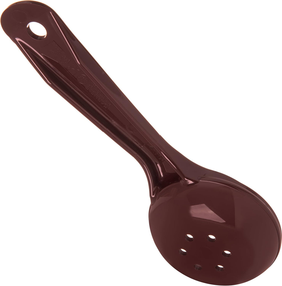 8" 3 oz Perforated Portion Control Spoon – Short Handle spoon – Flat Bottom spoon, Dishwasher Compatible, White